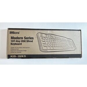 NEW! Modern Series USB Keyboard iMicro KB-IMK9 107-Key Wired (English)